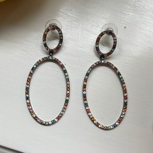 J.Crew Rainbow Double Hoops 🌈